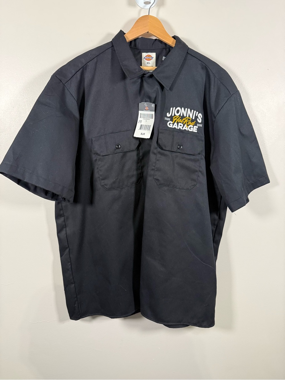Dickies Black Short-Sleeve Work Shirt with Jionni's Garage Embroidery
